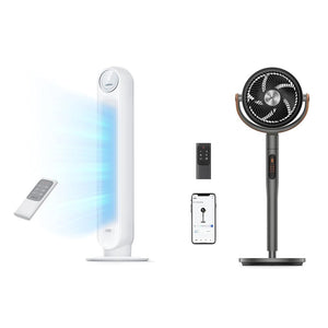 Dreo Tower Fan for Bedroom, 25ft/s Velocity Quiet Floor Fan, 90° Oscillating Fans for Indoors with 4 Speeds, 4 Modes, 8H Timer, Standing Fans, Bladeless Fan, Black, Nomad One (DR-HTF007)