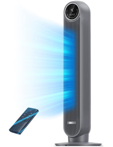 Dreo Tower Fan for Bedroom, 25ft/s Velocity Quiet Floor Fan, 90° Oscillating Fans for Indoors with 4 Speeds, 4 Modes, 8H Timer, Standing Fans, Bladeless Fan, Black, Nomad One (DR-HTF007)