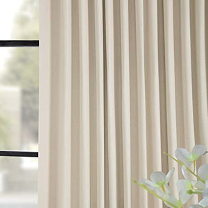 HPD Half Price Drapes BOCH-LN1857-84-DW Faux Linen Extra Wide Blackout Room Darkening Curtain, 100 X 84, Oatmeal