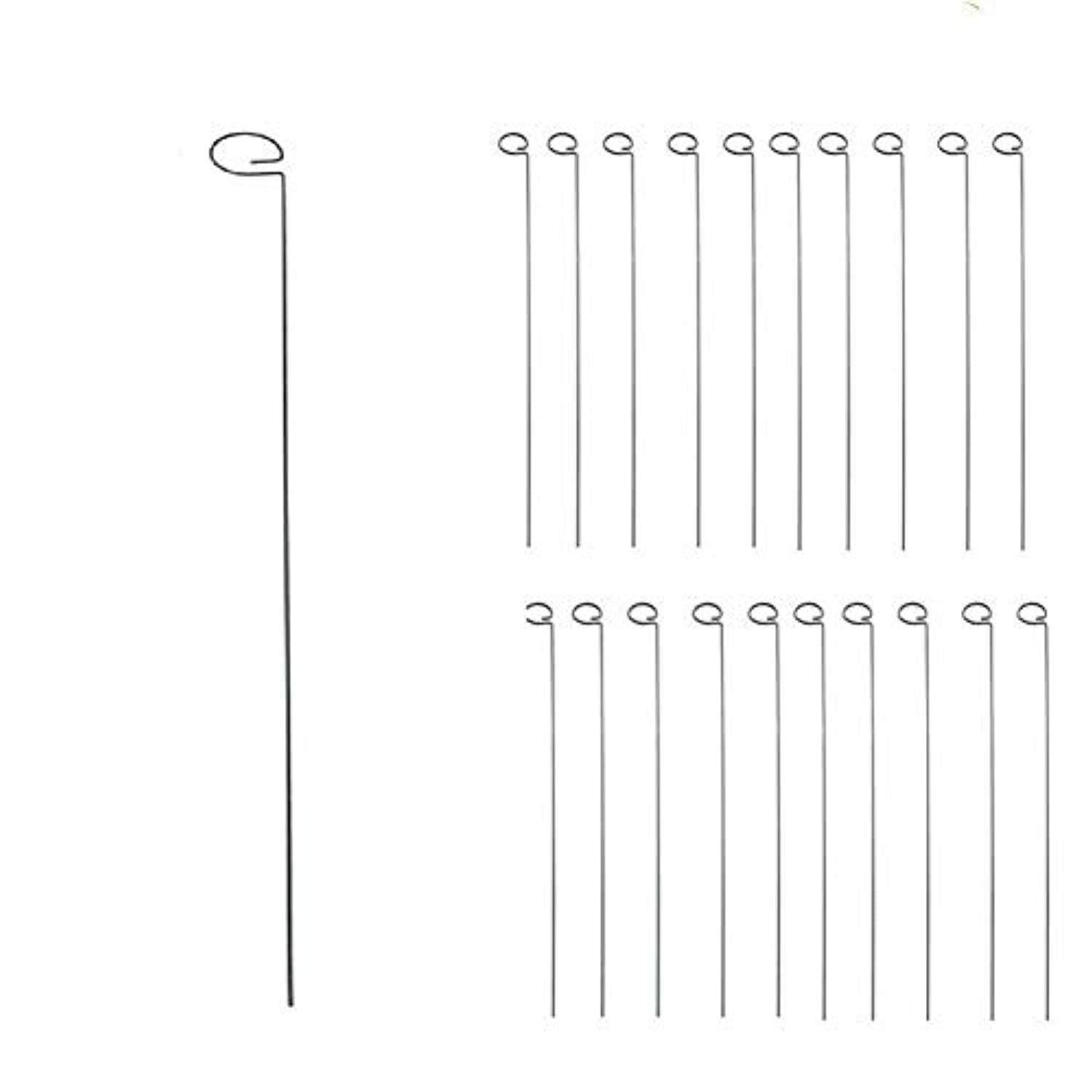 Tingyuan 24 Inches Single Stem Plant Support Stakes Steel Garden Stakes, Pack of 20