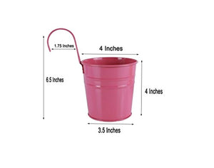 Truedays 4''-10 Pack Metal Iron Flower Pot Vase Wall Fence Hanging Balcony Garden Patio Planter Home Decor