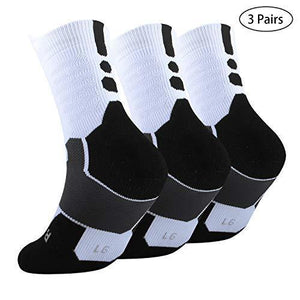 DISILE Elite Basketball Socks, Cushioned Dri-Fit Athletic Crew Socks - Thick Sports Socks For Men & Women