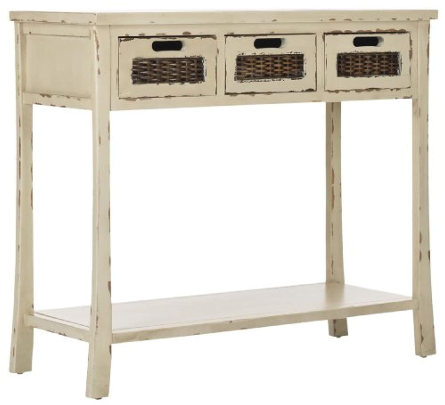 Safavieh American Homes Collection Autumn Vintage Cream 3-Drawer Console Table