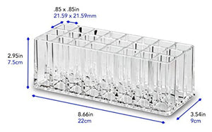 byAlegory Acrylic Makeup Beauty Brush Organizer | 24 Space Cosmetic Storage (CLEAR)
