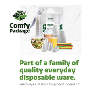 [100 Sets - 24 oz.] Crystal Clear Plastic Cups With Dome Lids by Comfy Package