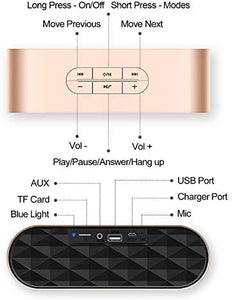 ZoeeTree S3 Wireless Bluetooth Speaker, Outdoor Stereo Subwoofer with HD Sound and Bass, Built-in 10W Dual Driver Speakerphone, Microphone, Handsfree Calling and TF Card Slot