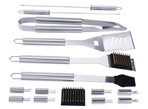 Kacebela BBQ Tools Set, 19-Piece Grill Tools Set, Heavy Duty Stainless Steel Barbecue Grilling Utensils, Premium Grilling Accessories for Barbecue - Spatula, Tongs, Forks, and Basting Brush