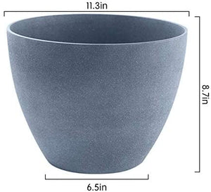 La Jolíe Muse Flower Pot Garden Planters Outdoor Indoor, Plant Containers with Drain Hole, Weathered Grey(11.3 Inch, Pack 2)