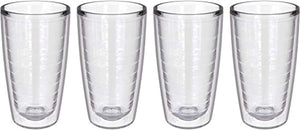 4-pack Insulated 16 Ounce Tumblers - Clear - Sweat Resistant - BPA-Free - Made in USA