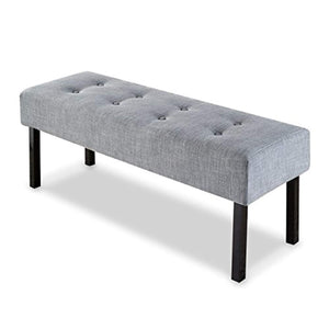 Zinus Memory Foam Tufted Upholstered Bed Bench