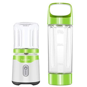 Supkitdin Personal Portable Blender for Shakes and Smoothies,with 2 FDA Approved Cups, Rechargeable, Powerful 6 Blades for Superb Mixing(Green) Green Green