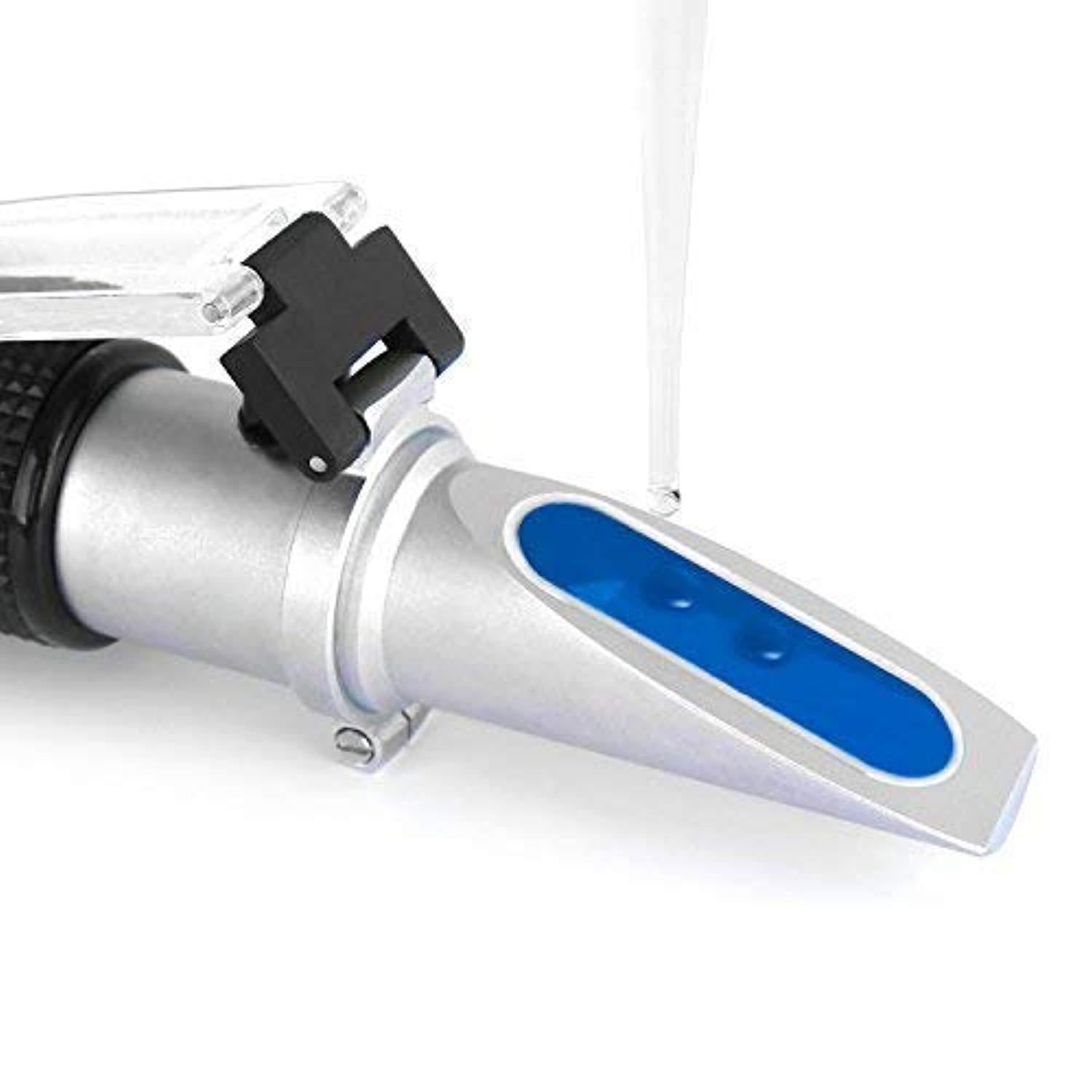 3-in-1 Refractometer Ethylene Glycol, Propylene Glycol in antifreeze liquids freezing point temperature and freezing point concentration, automotive and industrial battery liquid,by Hamh Optics&Tools