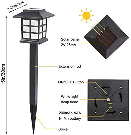 Permande 8 Pack Solar Pathway Lights Outdoor, Solar Powered Garden Lights, Waterproof Led Path Lights for Lawn, Landscape, Path, Yard, Patio, Driveway, Walkway