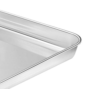Large Baking Sheets, HKJ Chef Baking Pans & Stainless Steel Cookie Sheets & Toaster Oven Tray Pans, Rectangle Size 24L x 16W x 1H inch & Non Toxic & Healthy,Superior Mirror & Easy Clean (24inch)