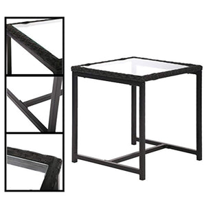 OAKVILLE FURNITURE Patio 3-Piece Rattan Rocking Bistro Set, Outdoor Furniture Sets with Rust-Proof Steel Frame, Black Wicker, Beige Cushion