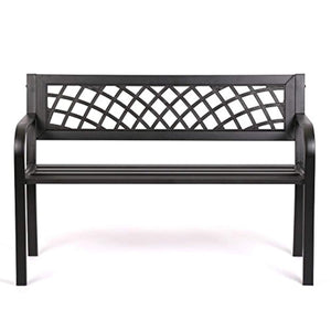 Patio Park Garden Bench Porch Path Chair Outdoor Deck Steel Frame New