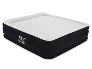 King Koil California King Luxury Raised Airbed with Built-in 120V AC High Capacity Internal Pump Comfort Quilt Top First Ever Cal King Air Mattress - True California King Size with 1-Year Guarantee