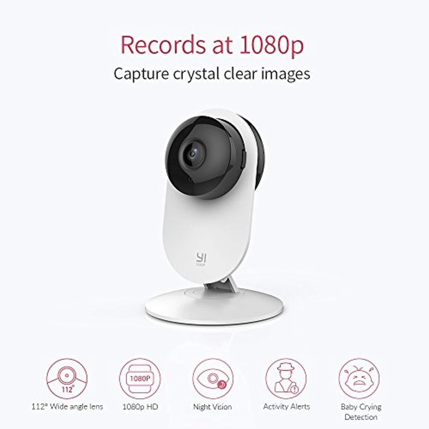 YI 4pc Home Camera, 1080p Wi-Fi IP Security Surveillance System with Night Vision, Baby Monitor on iOS, Android App - Cloud Service Available