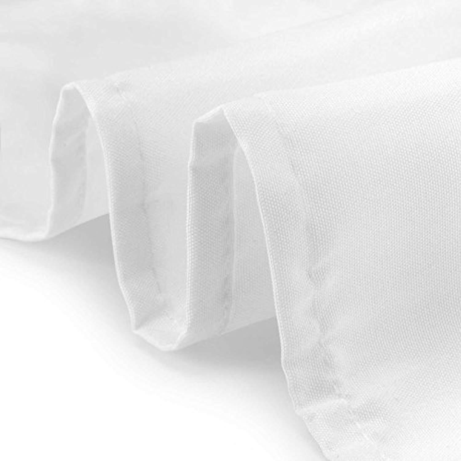 Lann's Linens - 120" Round Premium Tablecloth for Wedding/Banquet/Restaurant - Polyester Fabric Table Cloth - White