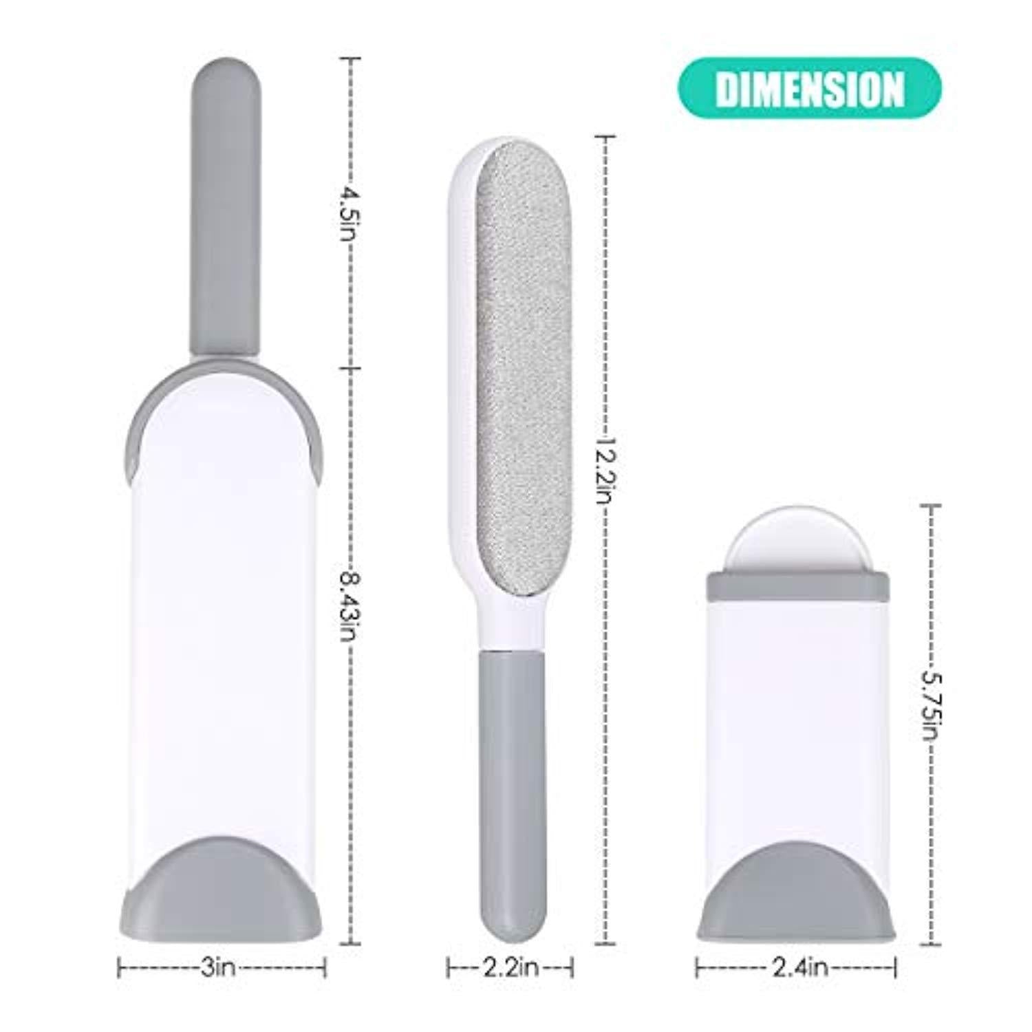 Lint Brush Pet Fur Hair Remover Brush with Self-Cleaning Base - Dog & Cat Hair Remover for Furniture, Couch, Carpet, Bed, Car Seat, Clothing - Animal Fur & Dust Removal Double-Sided Tool