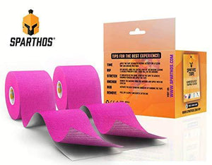 Sparthos Kinesiology Tape - Incredible Support for Athletic Sports and Recovery - Free Kinesiology Taping Guide! - Uncut 2 inch x 16.4 feet Roll