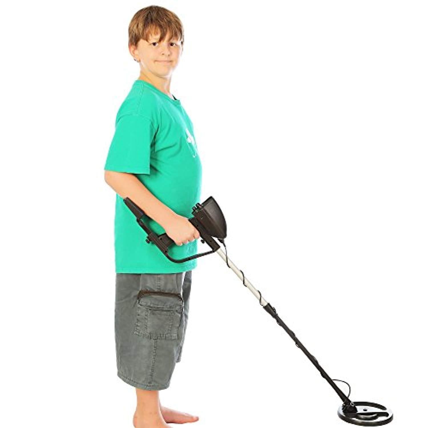 NHI Classic Metal Detector With Pinpointer - All Terrain Waterproof Search Coil Detects All Metal - Digging Tool & Beginners Guide Book Included - Lightweight Metal Detectors for Adults & Kids