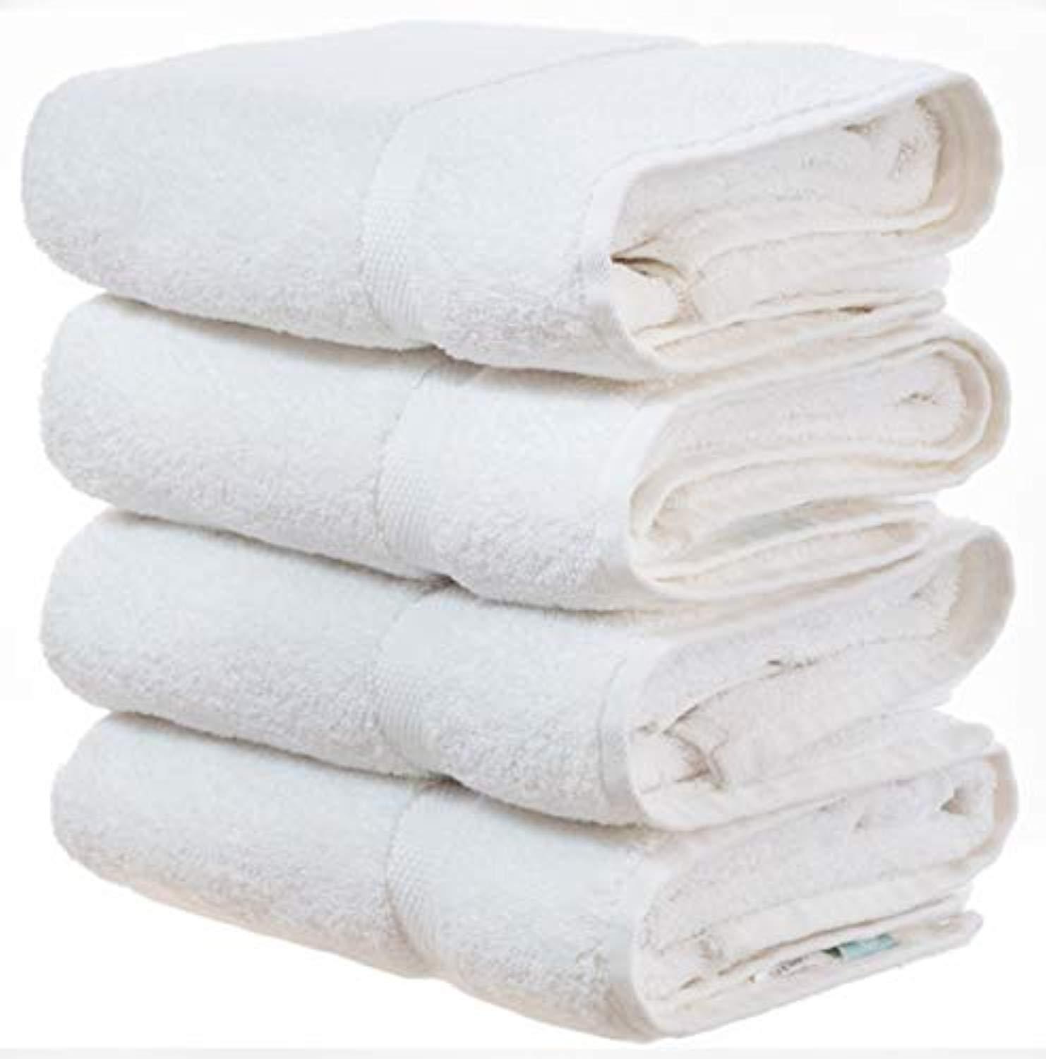Luxury Bath Towels for Bathroom-Hotel-Spa-Kitchen-Set - Circlet Egyptian Cotton - Highly Absorbent Hotel Quality Towels - Bulk Set of 4-27x54 Inch (White, 4)