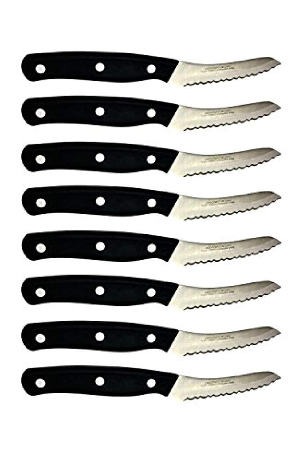 Miracle Blade 4'' Steak Knife Set (8 Steak Knives and Mini Wood Block)