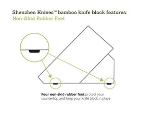 20 Slot Bamboo Universal Knife Block Without Knives. Knife Storage Organizer and Holder by Shenzhen Knives.