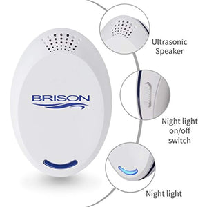 BRISON Ultrasonic Pest Repeller Plug-in Control Electronic Insect Repellent Gets Rid Mosquito Bed Bugs Roach Spiders Fleas Mice Ants Fruit Fl (4-Pack)