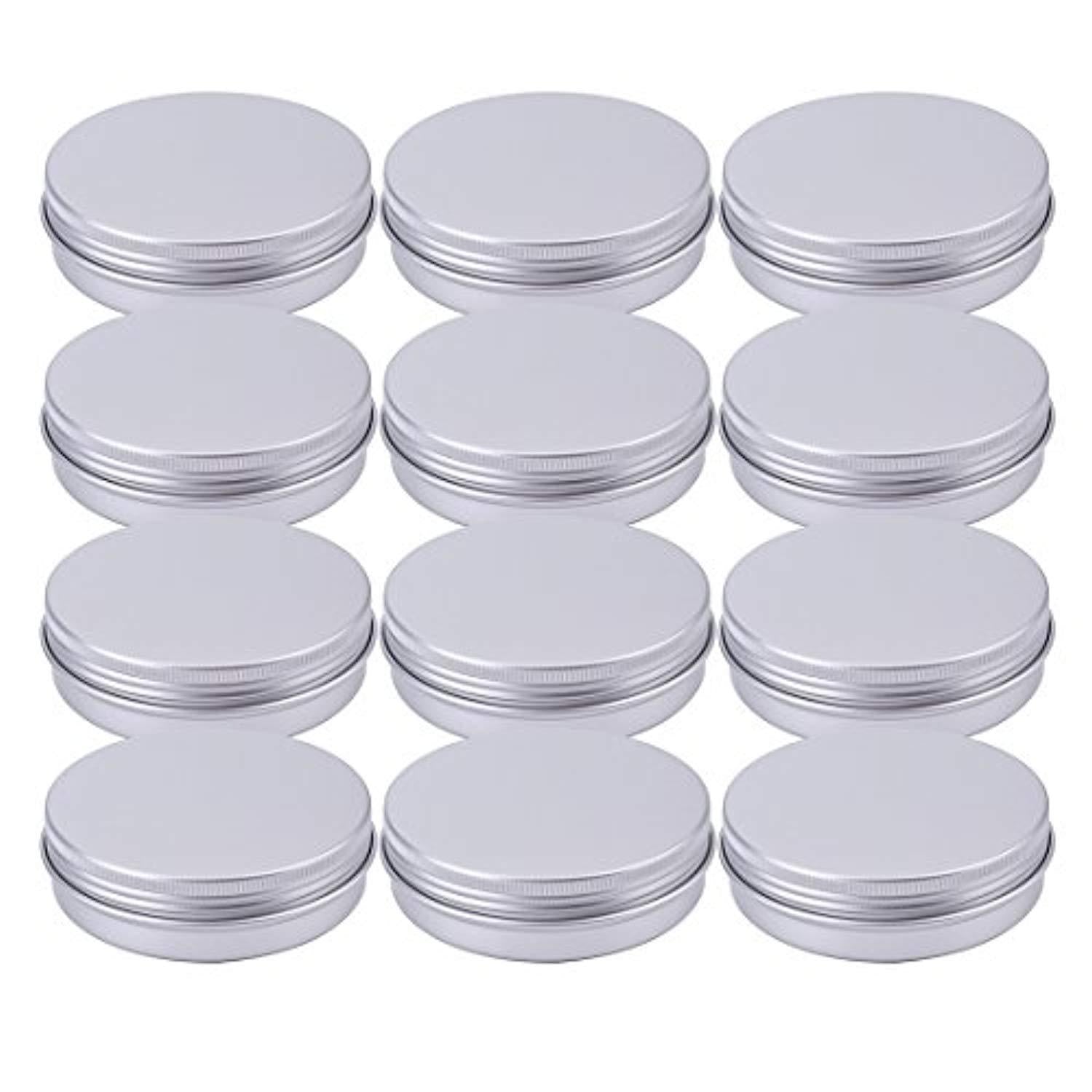 Tosnail 4 oz Aluminum Screw Top Round Tins Empty Tins - Pack of 12