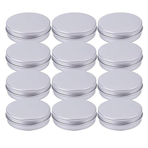 Tosnail 4 oz Aluminum Screw Top Round Tins Empty Tins - Pack of 12