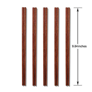 Wooden Chopsticks, Donxote 9.84 Inch Reusable Chinese Chopsticks Set of 10 Pairs