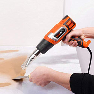 REXBETI 1800W Heat Gun, Portable Hot Air Gun 140℉-1210℉ with 2 Air Flow, Fast Heating in Seconds, 5 Accessories for Heat shrink tubing, Wrapping Drying Painting, Over-heat Protection