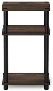 FURINNO Just 3-Tier End Table, 1-Pack, White/White