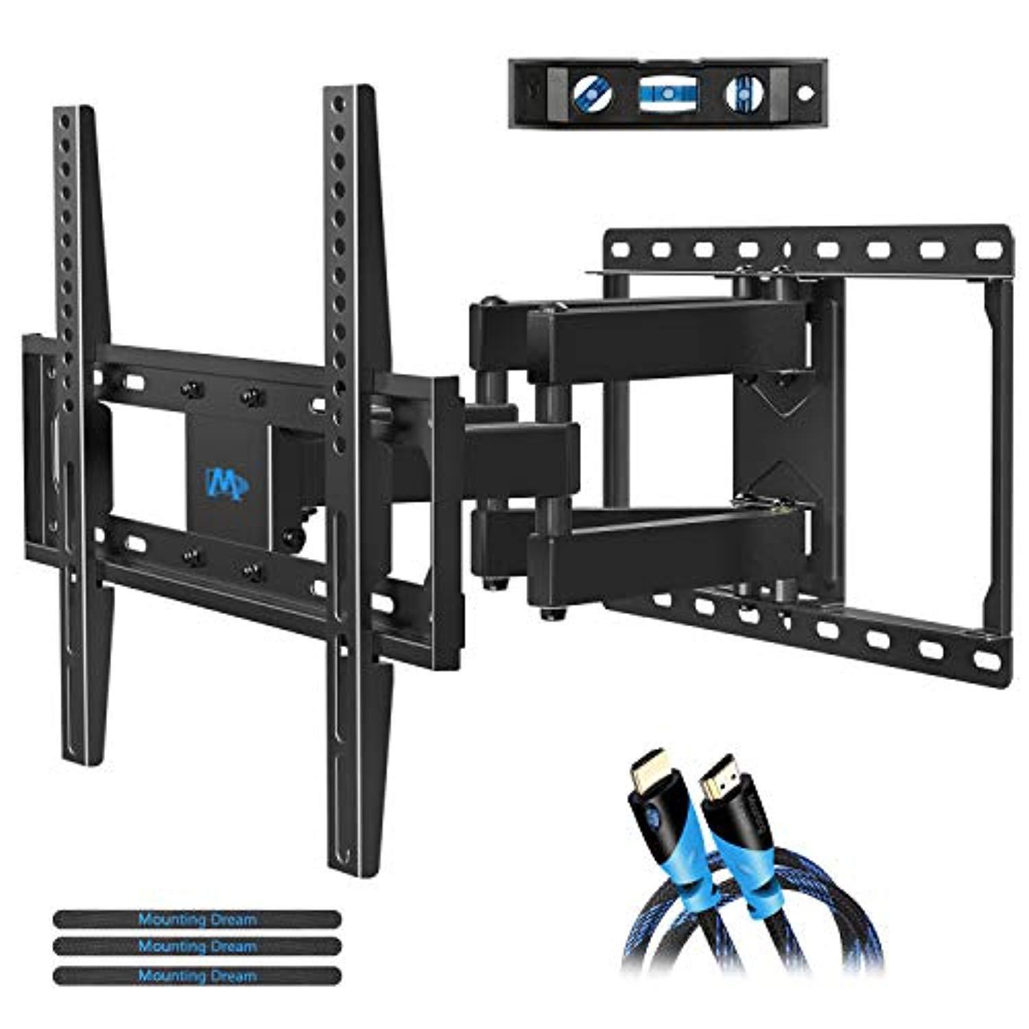 Mounting Dream MD2380 TV Wall Mount Bracket for Most 26-55 Inch LED, LCD, OLED and Plasma Flat Screen TV, with Full Motion Swivel Articulating Dual Arms, up to VESA 400x400mm with Tilting for Monitor