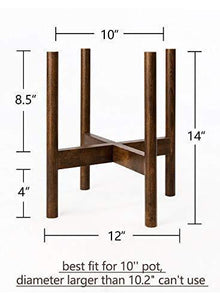 Mid Century Plant Stand - Up to 10'' Flower Pot, Wood Indoor Planter Holder, Modern Home Decor (Planter Not Included)