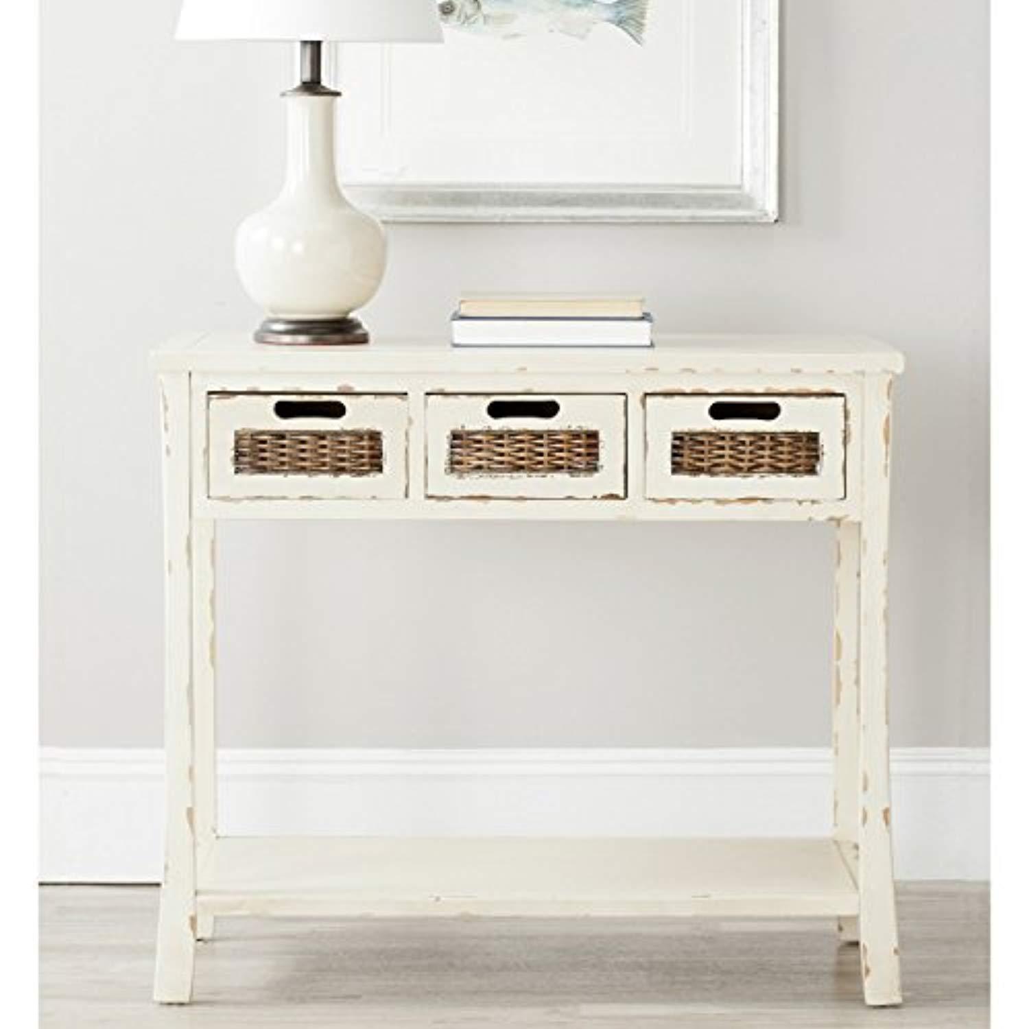 Safavieh American Homes Collection Autumn Vintage Cream 3-Drawer Console Table