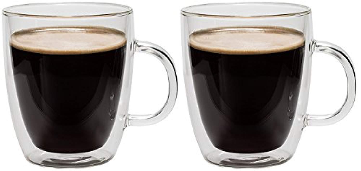 Insulated Double-Wall Glass Coffee Mugs and Tea Cups (Set of 2) | 12 oz Each, Durable, Highest Quality Glass, Dishwasher Safe