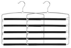 TOPIA HANGER Pants Hangers Slacks Hangers 2 Pack, Swing Arm Slack Hanger, Space Saving Non-Slip Foam Padded Closet Storage Organizer for Pants Jeans Trousers Skirts Scarf CT08B
