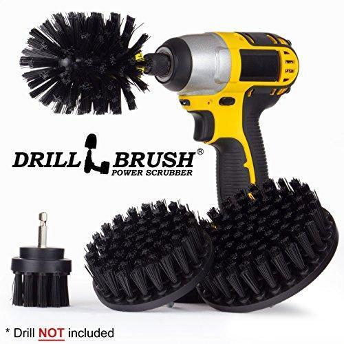 Drillbrush Swimming Pool Accessories - Drill Brush Power Scrubber Kit - Pool Brush for Vinyl Liners - Hot Tubs and Spas Jacuzzi - Pool Cover Brush Heads - Hot Tub Power Scrub Brushes - Walls and Deck