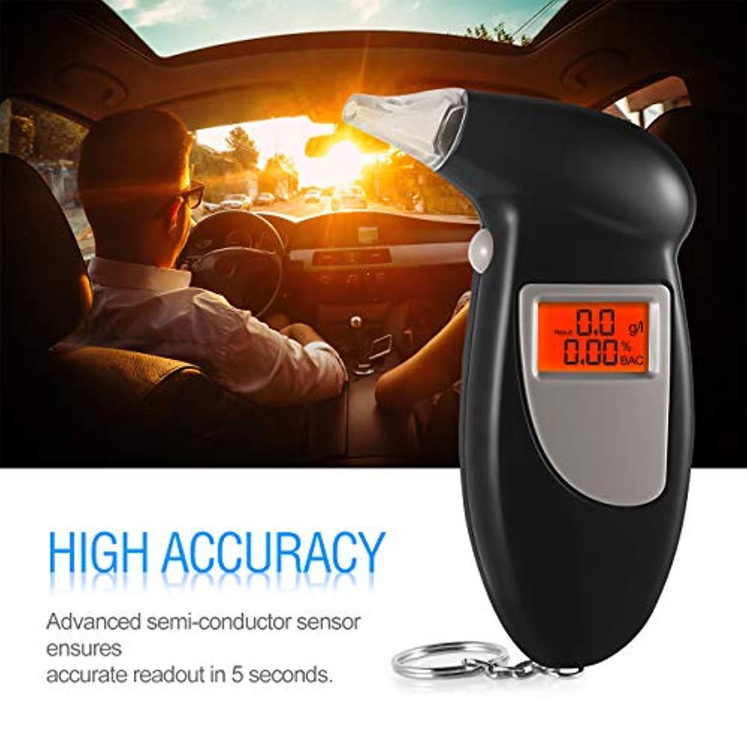 Migo 1 123 Breathalyzer, BAC Track Portable Breath Alcohol Tester, Highly-Accurate Result Digital Battery Power with 5 Mini Mouthpieces 1 Black2