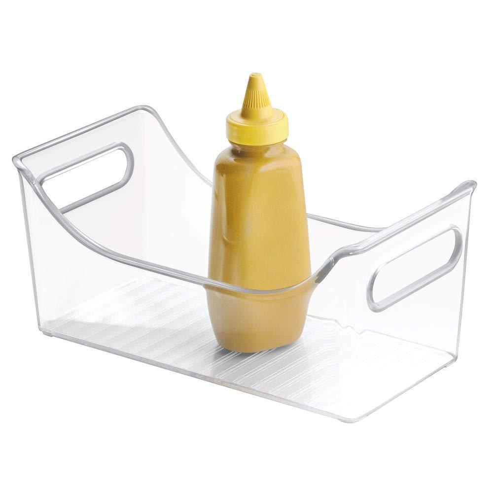 mDesign Kitchen, Pantry, Refrigerator, Freezer Storage Organizer Bins - Set of 4, Clear