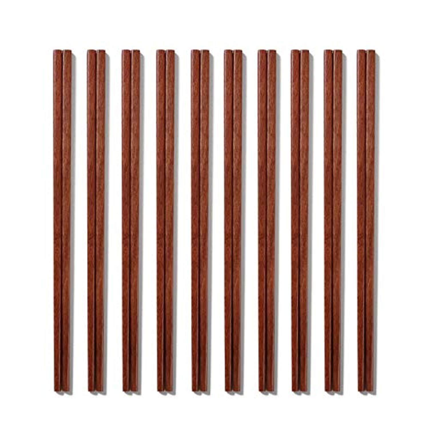 Wooden Chopsticks, Donxote 9.84 Inch Reusable Chinese Chopsticks Set of 10 Pairs