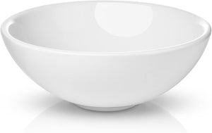 Miligore 16" Round White Ceramic Vessel Sink - Modern Above Counter Bathroom Vanity Bowl