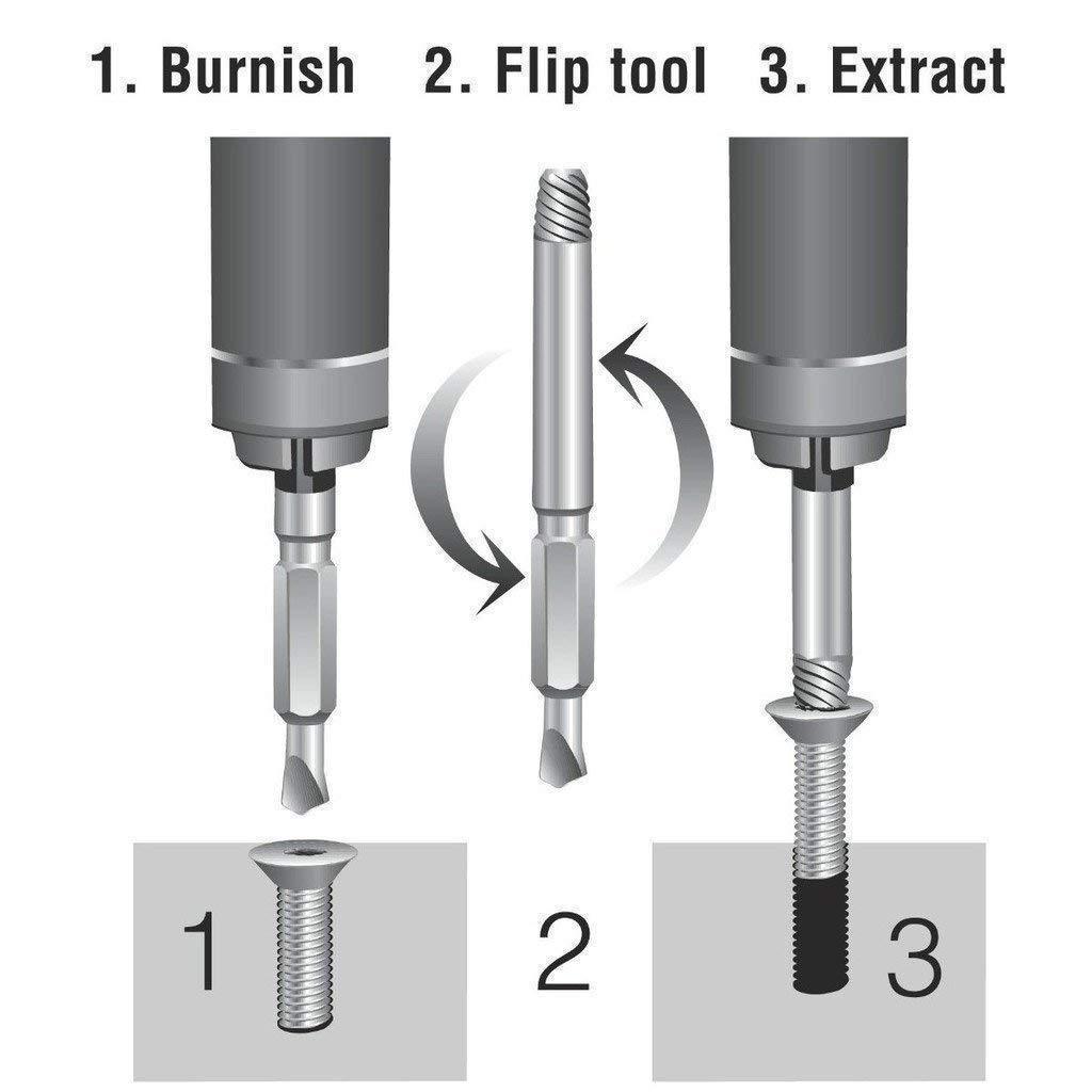 4PCS Damaged Screw Remover and Extractor Set by EasyOut - Stripped Screw Remover.