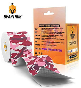 Sparthos Kinesiology Tape - Incredible Support for Athletic Sports and Recovery - Free Kinesiology Taping Guide! - Uncut 2 inch x 16.4 feet Roll