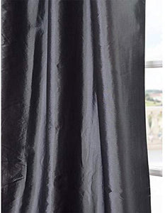 Half Price Drapes PTCH-112-108-RU Ruched Faux Silk Taffeta Curtain, Platinum