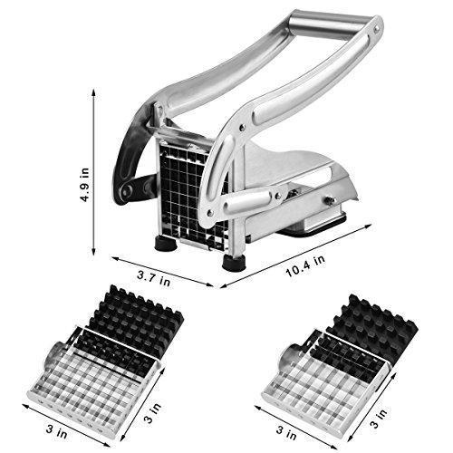 Sopito Professional Grade French Fry Cutter, Stainless Steel with Suction Base