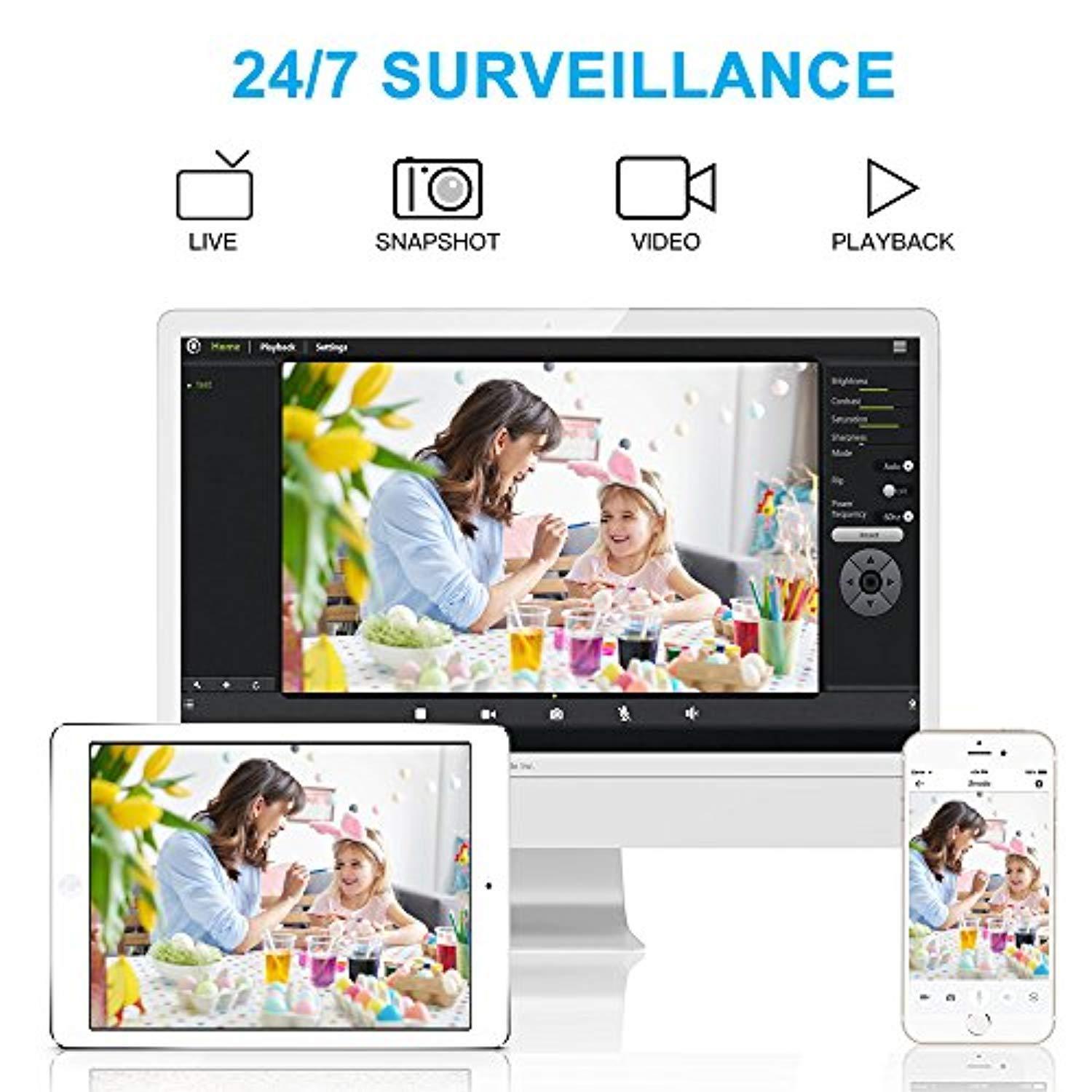 1080P WiFi Home Security IP Camera Smart Wireless Indoor Surveillance Camera System for Pet Baby Nanny Monitor with Audio Motion Detection Night Vision Remote Control